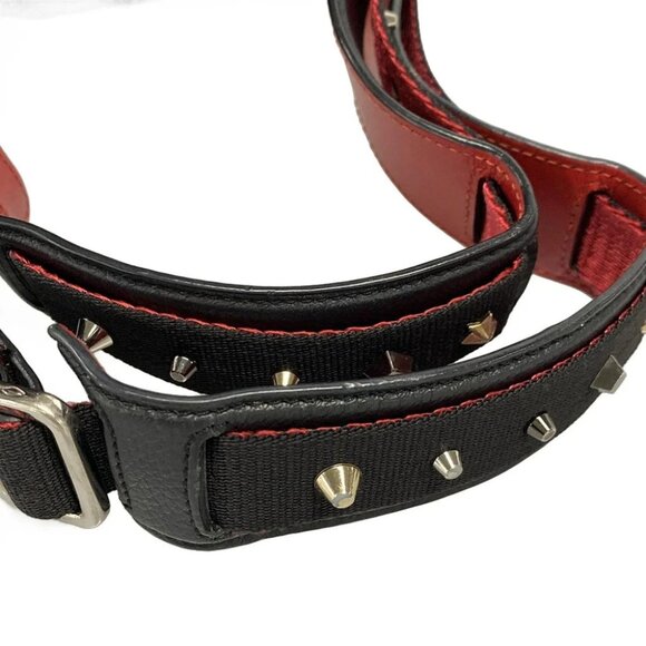 CHRISTIAN LOUBOUTIN - Black Red Multi Nylon Leather Backpack - Picture 7 of 16